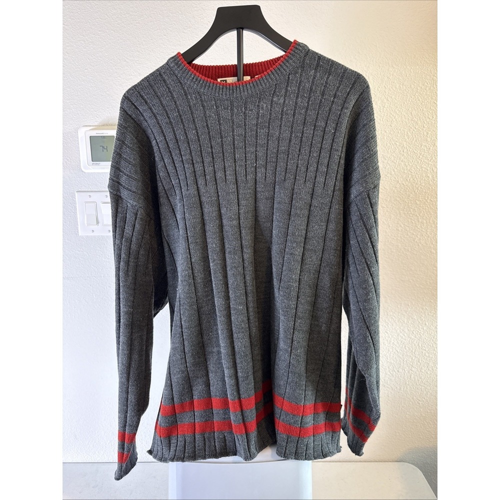 Xtreme Gear‎ Men's Sweater Ribbed Gray & Red Size XL